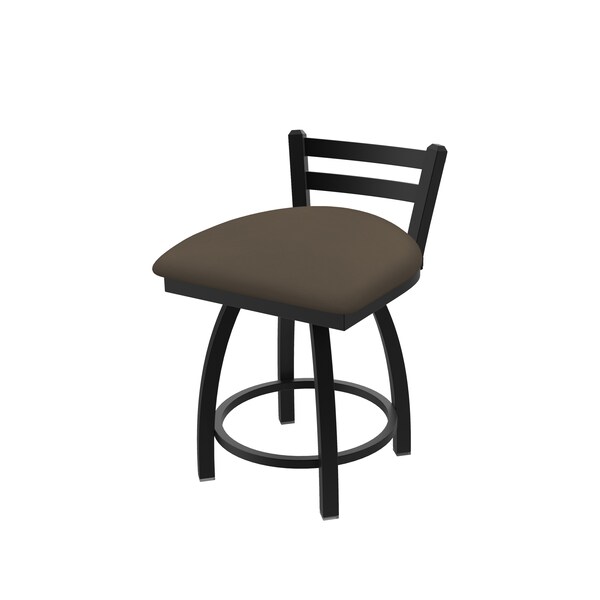 18" Low Back Swivel Vanity Stool, Black Wrinkle, Canter Earth Seat